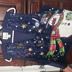 Quacker Factory Sequin Holiday Vest